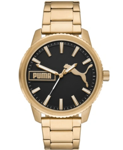 PUMA MEN'S ULTRA FRESH GOLD-TONE STAINLESS STEEL BRACELET WATCH, 46MM
