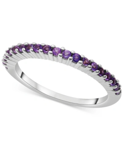 MACY'S GEMSTONE STACK RING IN STERLING SILVER (AVAILABLE IN PINK SAPPHIRE AND BLUE TOPAZ)