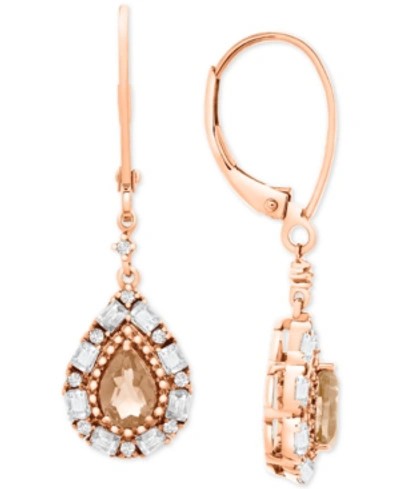 MACY'S GARNET TEARDROP DROP EARRINGS (1-1/2 CT. T.W.) IN STERLING SILVER (ALSO IN BLUE TOPAZ, PINK MORGANIT