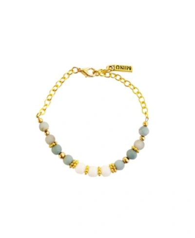 MINU JEWELS WOMEN'S NURELLE AIN BRACELET WITH AMAZONITE AND WHITE JADE BEADS