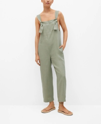 MANGO WOMEN'S LINEN JUMPSUIT