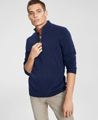 CLUB ROOM MEN'S CASHMERE QUARTER-ZIP SWEATER, CREATED FOR MACY'S