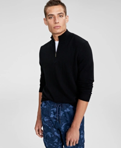 CLUB ROOM MEN'S CASHMERE QUARTER-ZIP SWEATER, CREATED FOR MACY'S