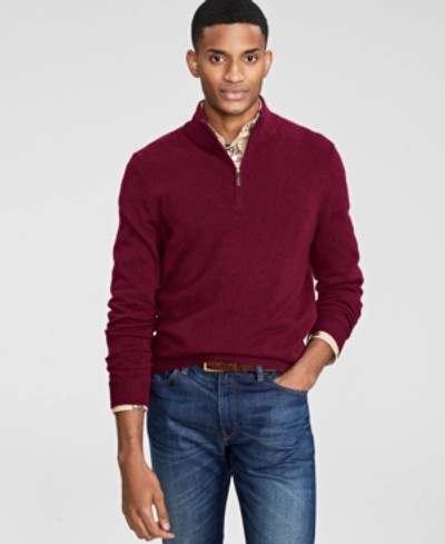 CLUB ROOM MEN'S CASHMERE QUARTER-ZIP SWEATER, CREATED FOR MACY'S