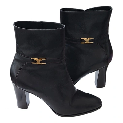 CELINE CLAUDE LEATHER BOOTS
