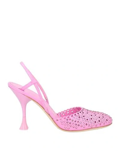 3JUIN 3JUIN WOMAN PUMPS FUCHSIA SIZE 5 LEATHER