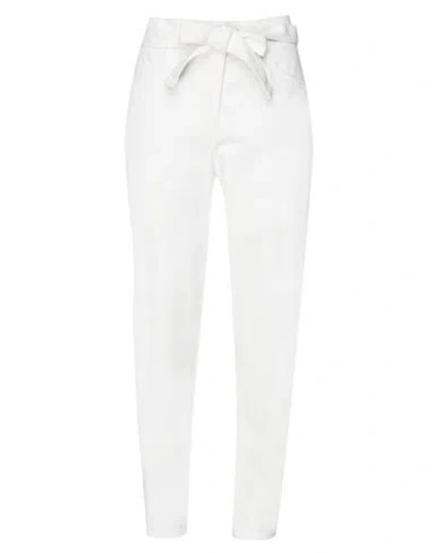 3X1 3X1 NYC WOMAN JEANS WHITE SIZE 28 COTTON, ELASTANE