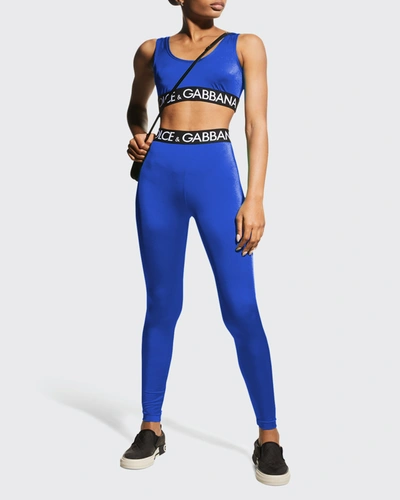 DOLCE & GABBANA POP LOGO MEDIUM-IMPACT SPORTS BRA