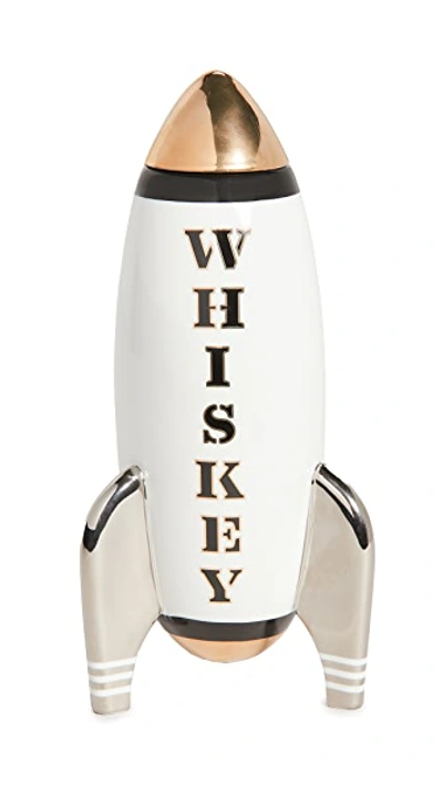 JONATHAN ADLER ROCKET DECANTER - WHISKEY WHITE W/ BLACK/GOLD/SILVER ONE SIZE