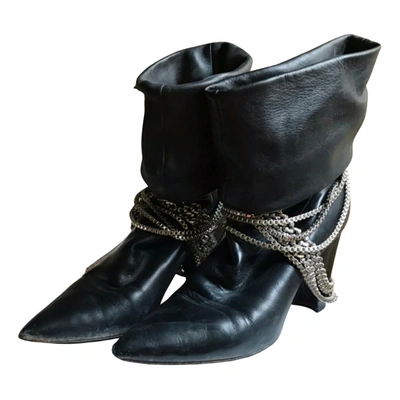 SELF-PORTRAIT LEATHER ANKLE BOOTS