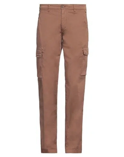 40WEFT 40WEFT MAN PANTS BROWN SIZE 30 COTTON, ELASTANE