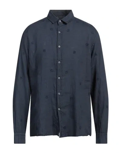 40WEFT 40WEFT MAN SHIRT NAVY SIZE 3XL LINEN