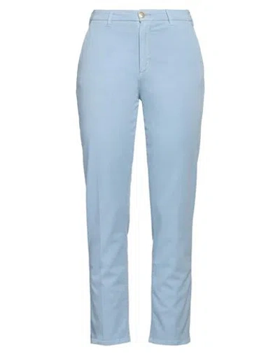 40WEFT 40WEFT WOMAN PANTS SKY BLUE SIZE 12 COTTON, TENCEL, ELASTANE