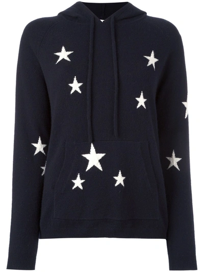 CHINTI & PARKER CASHMERE STAR INTARSIA HOODED SWEATER
