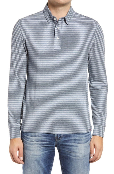 FAHERTY MOVEMENT STRIPE LONG SLEEVE POLO SHIRT