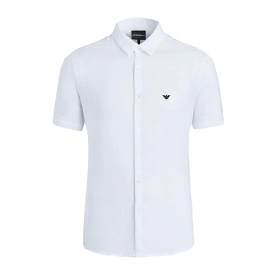 EMPORIO ARMANI 阿玛尼男装净色小鹰标短袖衬衫