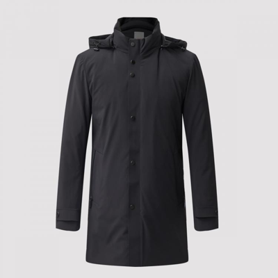 DANIEL HECHTER 法国丹尼爱特羽绒服男中长款白鸭绒保暖加厚可拆卸帽