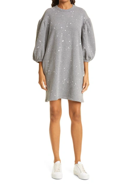 CLARE V DROP SHOULDER COTTON SWEATSHIRT DRESS