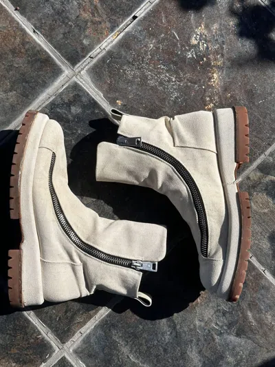 424 ON FAIRFAX 424 DOUBLE ZIP CANVAS BOOTS