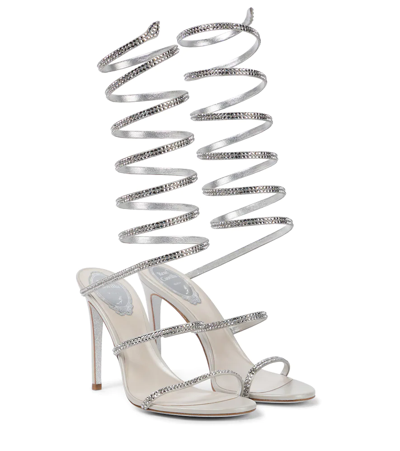 RENÉ CAOVILLA SUPERCLEO EMBELLISHED LEATHER SANDALS
