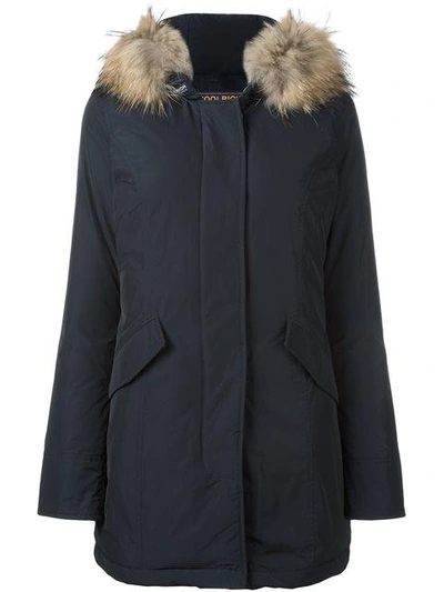 WOOLRICH WOOLRICH HOODED PADDED PARKA - BLUE