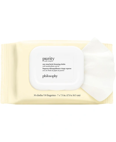 PHILOSOPHY DI LORENZO SERAFINI PURITY MADE SIMPLE ONE-STEP FACIAL CLEANSING CLOTHS, 30 CLOTHS