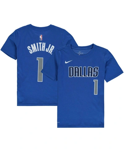 NIKE YOUTH DENNIS SMITH JR. BLUE DALLAS MAVERICKS NAME & NUMBER PERFORMANCE T-SHIRT