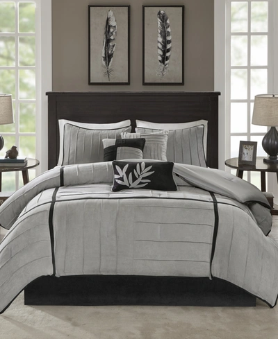 MADISON PARK DUNE FAUX-SUEDE 7-PC. COMFORTER SET, FULL