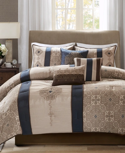MADISON PARK DONOVAN JACQUARD MEDALLION 7-PC. COMFORTER SET, CALIFORNIA KING