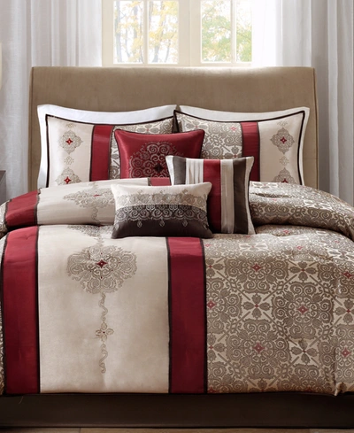 MADISON PARK DONOVAN JACQUARD MEDALLION 7-PC. COMFORTER SET, CALIFORNIA KING