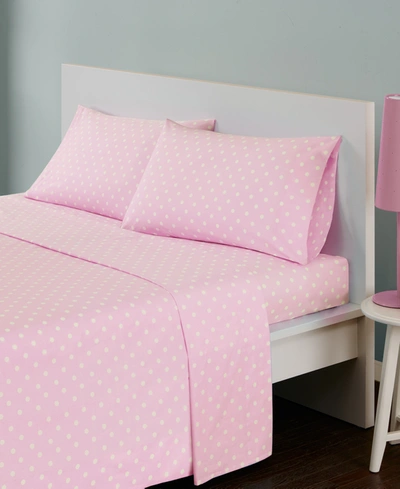 JLA HOME POLKA DOT COTTON 4-PC. SHEET SET, QUEEN