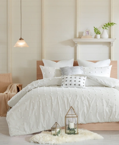 URBAN HABITAT BROOKLYN JACQUARD COTTON 7-PC. DUVET COVER SET, FULL/QUEEN