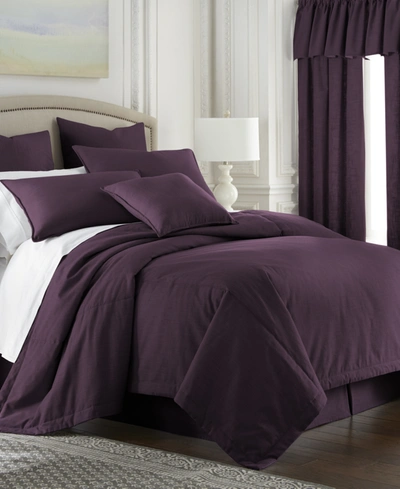 COLCHA LINENS CAMBRIC EGGPLANT COMFORTER-QUEEN BEDDING