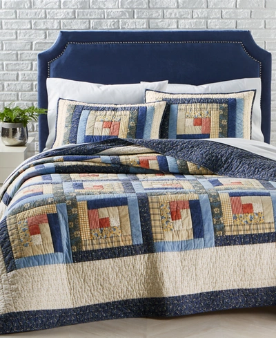MARTHA STEWART COLLECTION ARTISAN LOG CABIN FULL/QUEEN QUILT, CREATED FOR MACYS