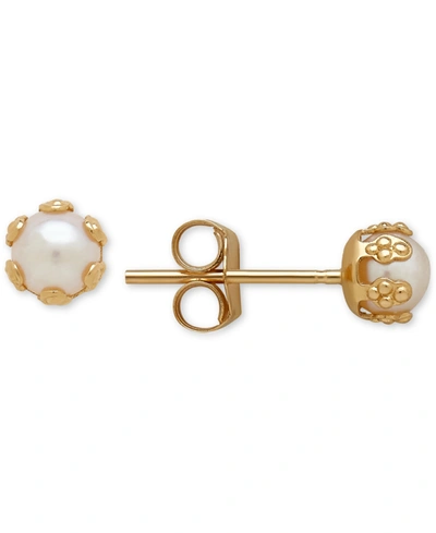 MACY'S CHILDREN'S CULTURED FRESHWATER PEARL (3-1/2MM) SMALL STUD EARRINGS IN 14K GOLD