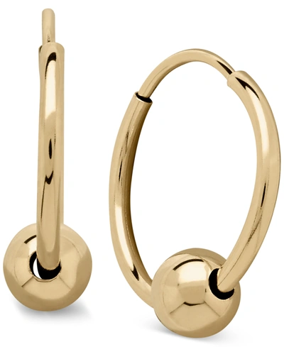 MACY'S CHILDREN'S BEAD HOOP EARRINGS IN 14K GOLD