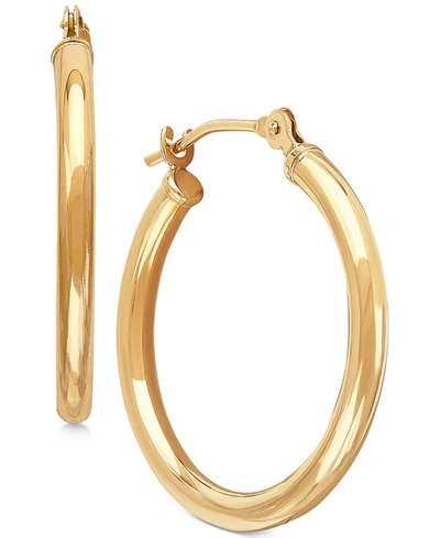 MACY'S POLISHED TUBE HOOP EARRINGS IN 10K GOLD, 4/5 INCH