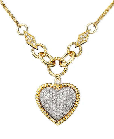 EFFY COLLECTION D'ORO BY EFFY DIAMOND PAVE DIAMOND HEART PENDANT (3/4 CT. T.W.) IN 14K GOLD OR 14K ROSE GOLD