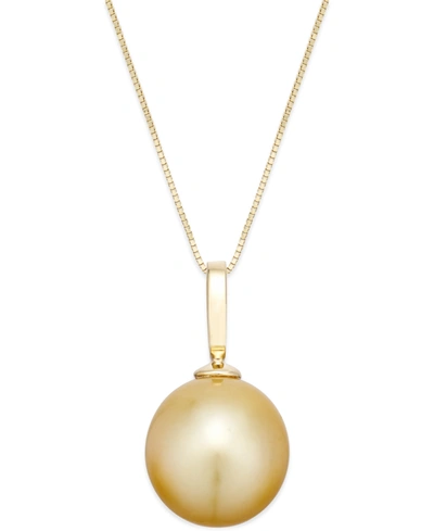 MACY'S CULTURED GOLDEN SOUTH SEA PEARL PENDANT NECKLACE (12MM) IN 14K GOLD