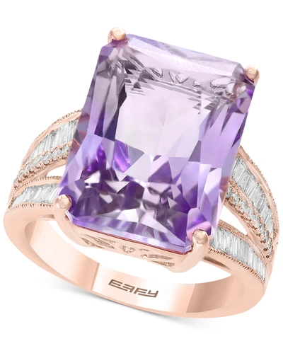 EFFY COLLECTION EFFY PINK AMETHYST (15-1/2 CT. T.W.) & DIAMOND (3/8 CT. T.W.) RING IN 14K GOLD (ALSO AVAILABLE IN GR