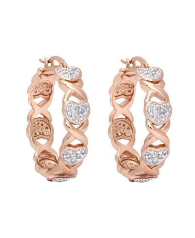 MACY'S DIAMOND ACCENT GOLD-PLATED, SILVER PLATED OR ROSE GOLD PLATED X AND HEART EARRINGS