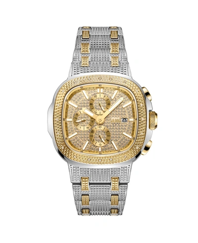JBW MEN'S DIAMOND (1/5 CT. T.W.) WATCH IN 18K GOLD-PLATED TWO-TONE STAINLESS-STEEL WATCH 48MM