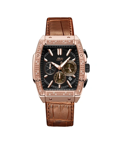JBW MEN'S ECHELON DIAMOND (1/4 CT. T.W.) WATCH IN 18K ROSE GOLD-PLATED STAINLESS STEEL 41MM