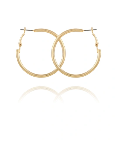 T TAHARI WOMEN'S TEXTURED HOOP EARRING