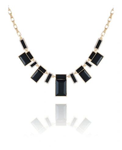 T TAHARI WOMEN'S JET AND GOLD-TONE STATEMENT NECKLACE