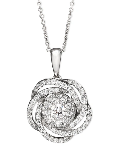 WRAPPED IN LOVE DIAMOND KNOT PENDANT NECKLACE IN 14K WHITE GOLD (1 CT. T.W.), CREATED FOR MACY'S