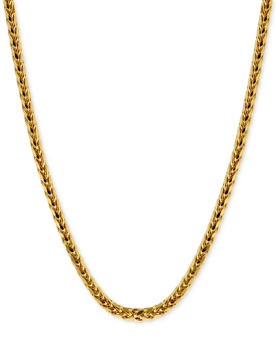 MACY'S POLISHED SQUARE WHEAT 22" CHAIN NECKLACE (3MM) IN 14K GOLD