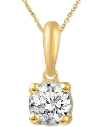 MACY'S DIAMOND SOLITAIRE 18" PENDANT NECKLACE (1/5 CT. T.W.) IN 14K WHITE, YELLOW OR ROSE GOLD