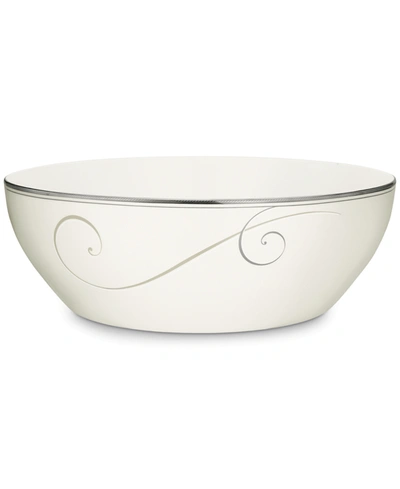 NORITAKE DINNERWARE, PLATINUM WAVE ROUND VEGETABLE BOWL