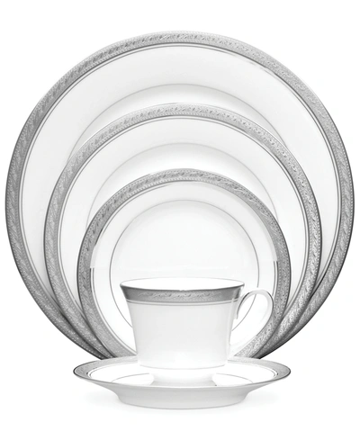 NORITAKE DINNERWARE, CRESTWOOD PLATINUM 5 PIECE PLACE SETTING
